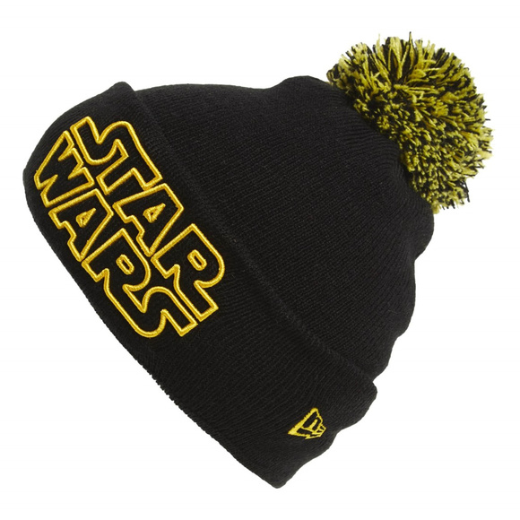 Star Wars Pom Pom Black Yellow Beanie 